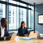 Home 8 미디어 프로듀서 예산 관리 방법 - **Prompt 1: Collaborative Project Planning**
"A diverse team of four professionals (two men, two...