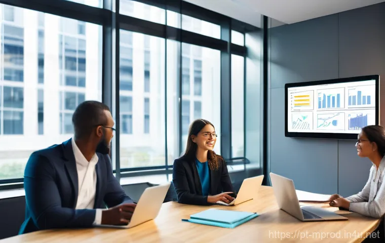 미디어 프로듀서 예산 관리 방법 - **Prompt 1: Collaborative Project Planning**
"A diverse team of four professionals (two men, two...